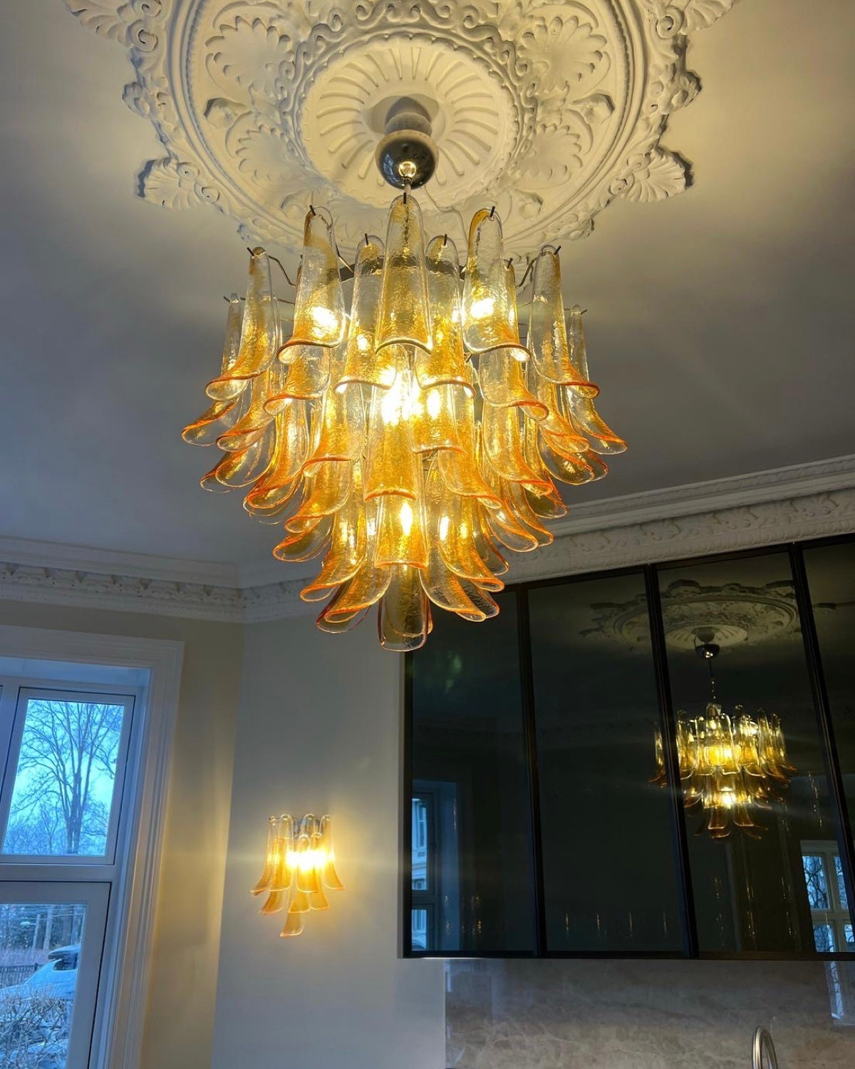 Murano Chandelier Mazzega 53 Glass